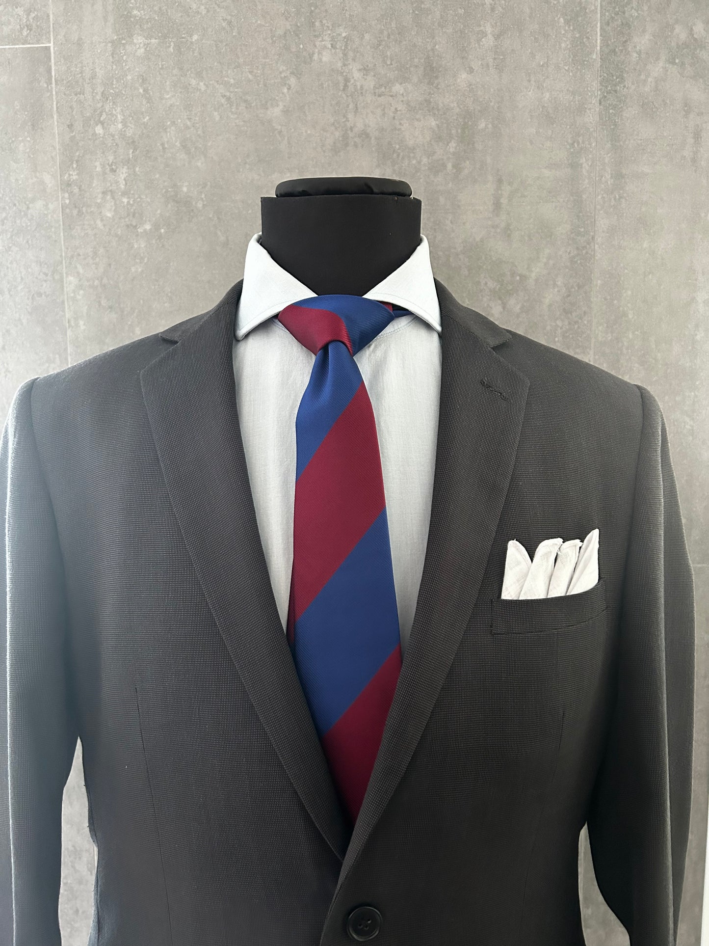 CORBATA FRANJA ANCHA (AZAFATA-BURDEOS)