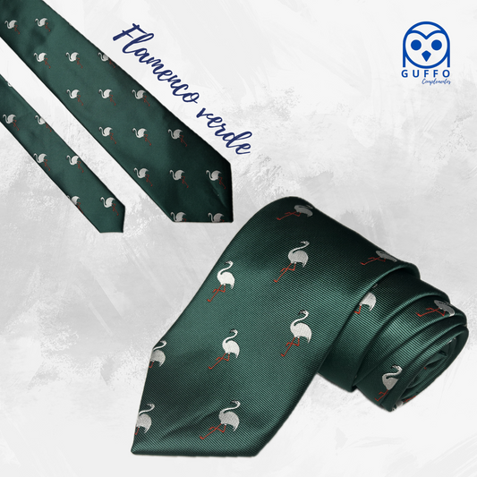 CORBATA FLAMENCO VERDE